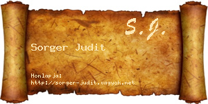 Sorger Judit névjegykártya